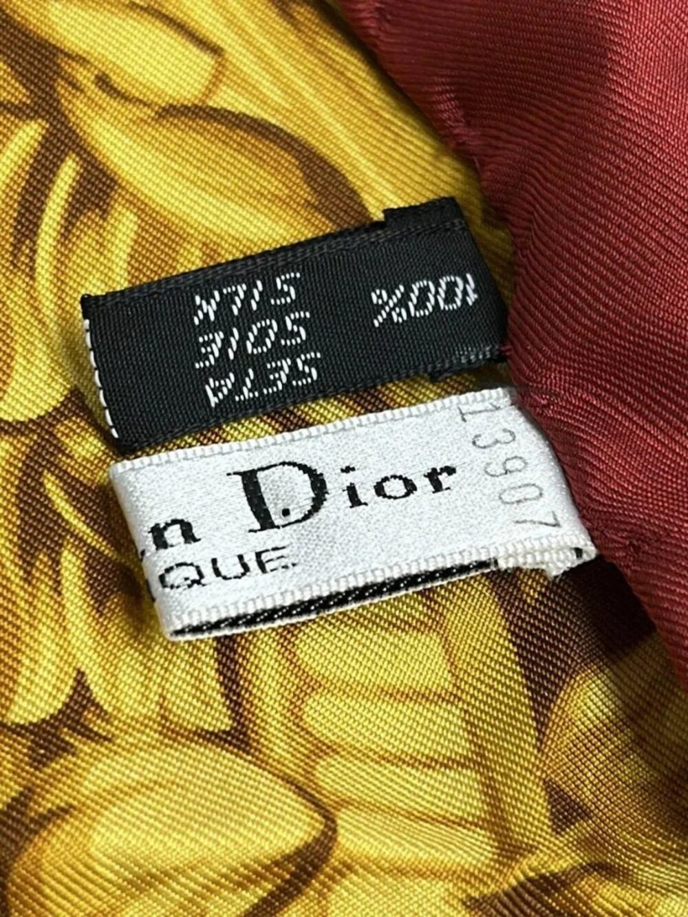 DIOR/ChristianDior Bordeaux Gold Multi Scarf - Picture 3 of 6
